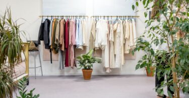 clothes hanged on clothes rack