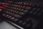 black lighted gaming keyboard