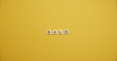 sale text on yellow background