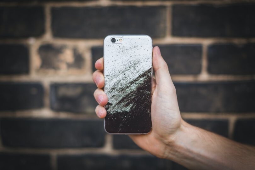 black and grey phone case