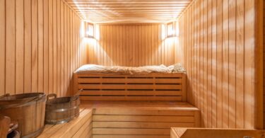 interior of sauna